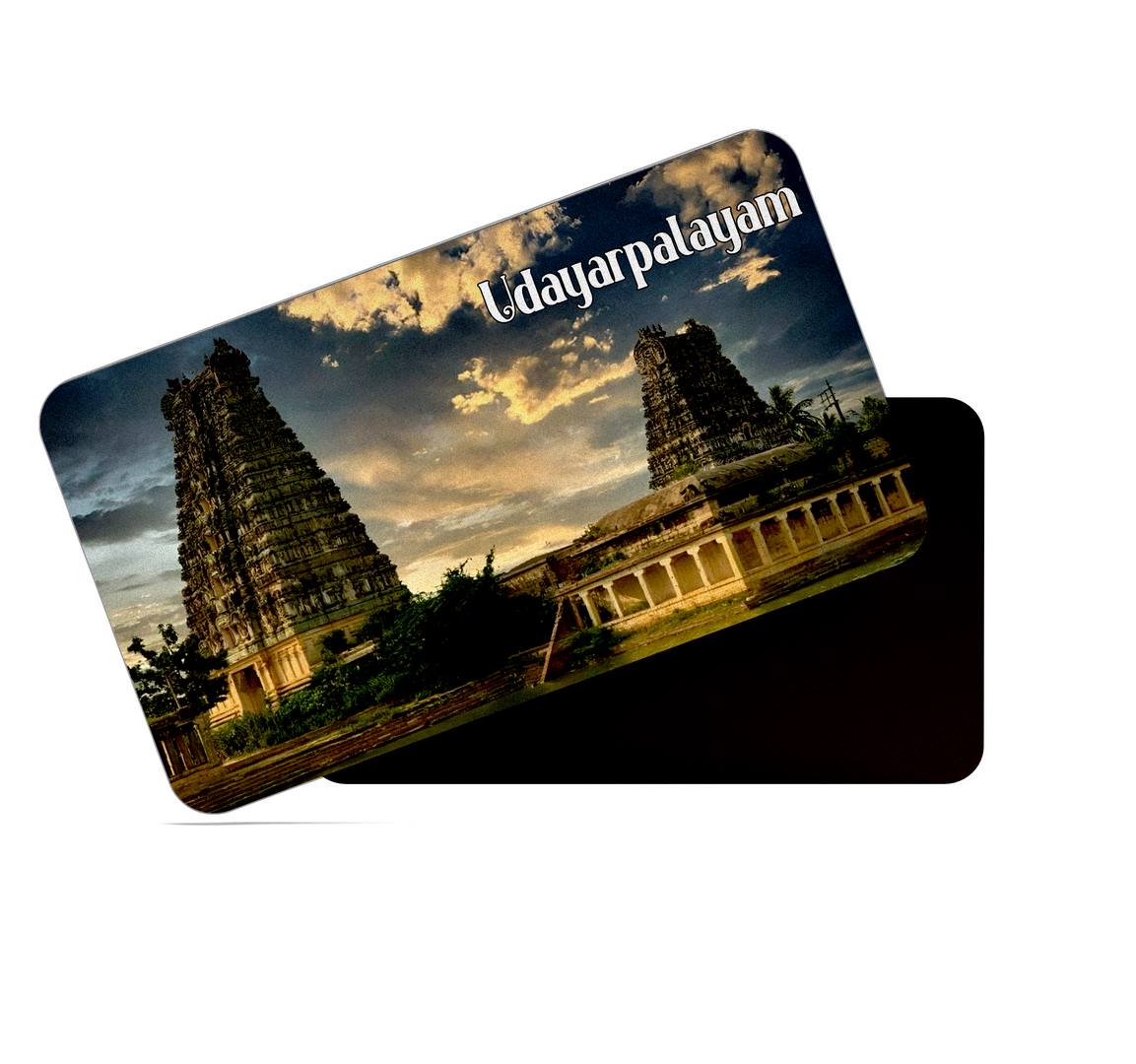 dhcrafts Multicolor Tamil Nadu Udayarpalayam Design Rectangular Rubber Matte Finish Fridge Magnet / Magnetic Card Pack of 1 (8.6cm x 5.4cm)